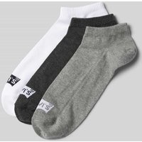 Levi's® Socken mit Label-Detail Modell 'LOW CUT BATWING LOGO' im 3er-Pack in Mittelgrau, Größe 39/42 von Levi's®