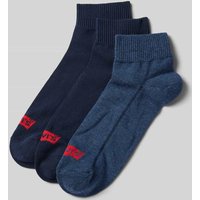 Levi's® Socken mit Label-Detail Modell 'MID CUT BATWING LOGO' im 3er-Pack in Jeansblau, Größe 39-42 von Levi's®