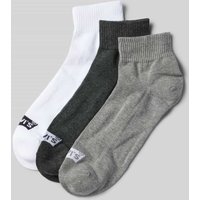 Levi's® Socken mit Label-Detail Modell 'MID CUT BATWING LOGO' im 3er-Pack in Mittelgrau, Größe 43/46 von Levi's®