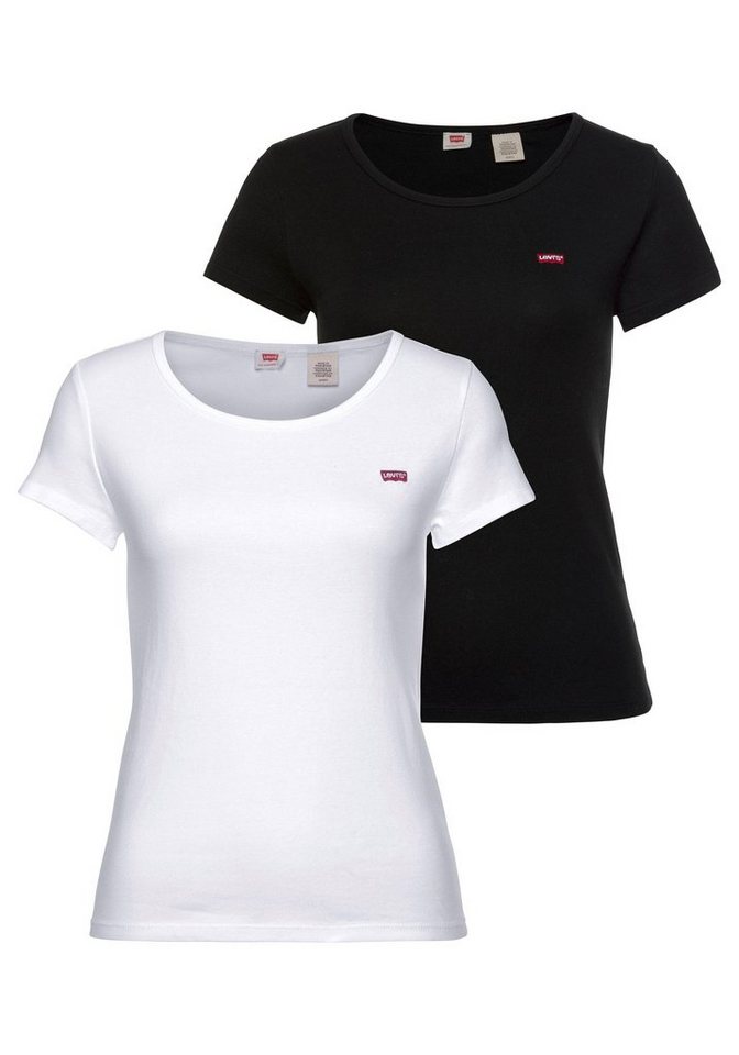 Levi's® T-Shirt Mini-Logo (2-tlg., 2er-Pack) mit kleiner Markenlogo-Stickerei auf der Brust von Levi's®