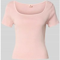 Levi's® T-Shirt in Ripp-Optik mit Karree-Ausschnitt in Rosa, Größe XS von Levi's®