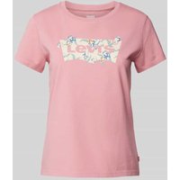 Levi's® T-Shirt mit Label-Print und Rundhalsausschnitt in Pink, Größe M von Levi's®