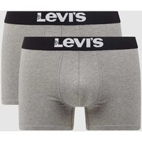 Levi's® Trunks mit Logo-Bund im 2er-Pack in Mittelgrau Melange, Größe L von Levi's®