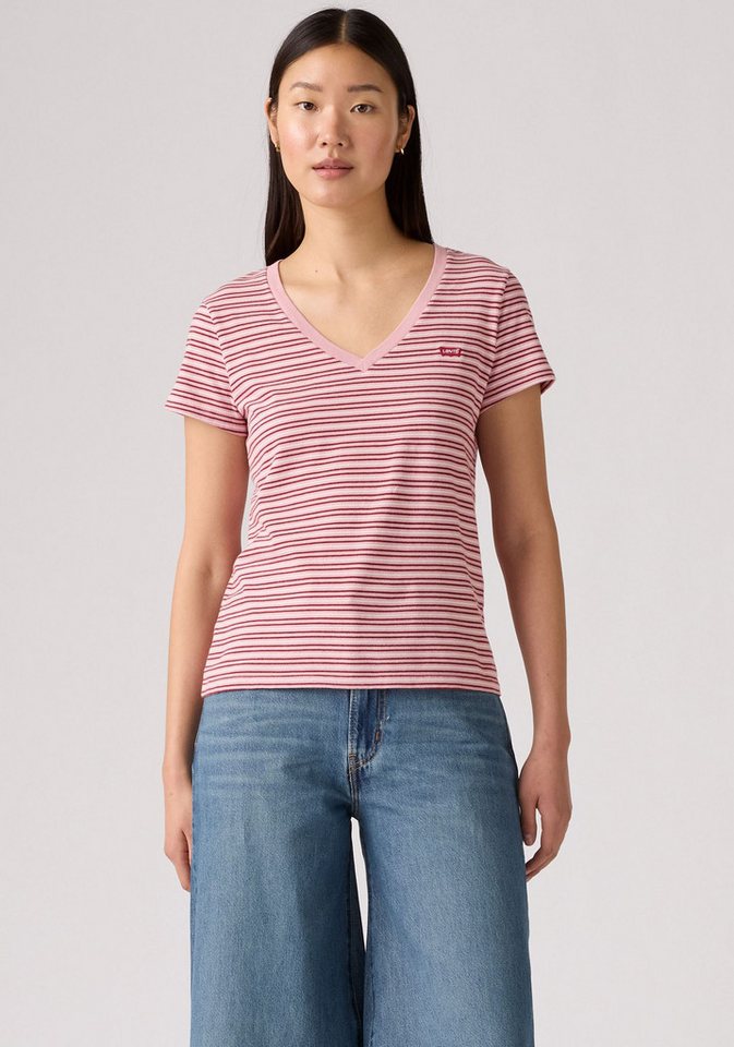 Levi's® V-Shirt PERFECT VNECK mit Mini-Batwing-Logostickerei von Levi's®