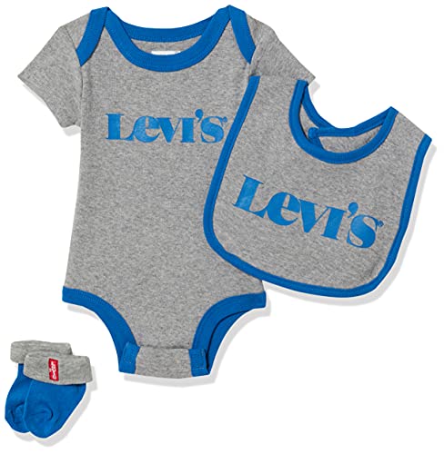 Levi's Kids NEW LOGO INFANT HAT, BODYSUIT, BOOTIE SET 3PC 0253 Ausstattungsset, für Baby und Kleinkind - Baby - Mädchen Prince Blue 6-12 Monate von Levi's