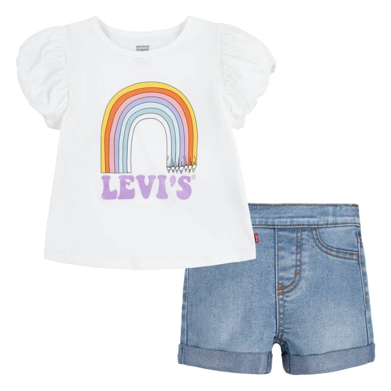 Levis Kids Shirt & Shorts Set, 2 Stk. tlg. mit Rainbow-Print, for GIRLS von Levi's Kids