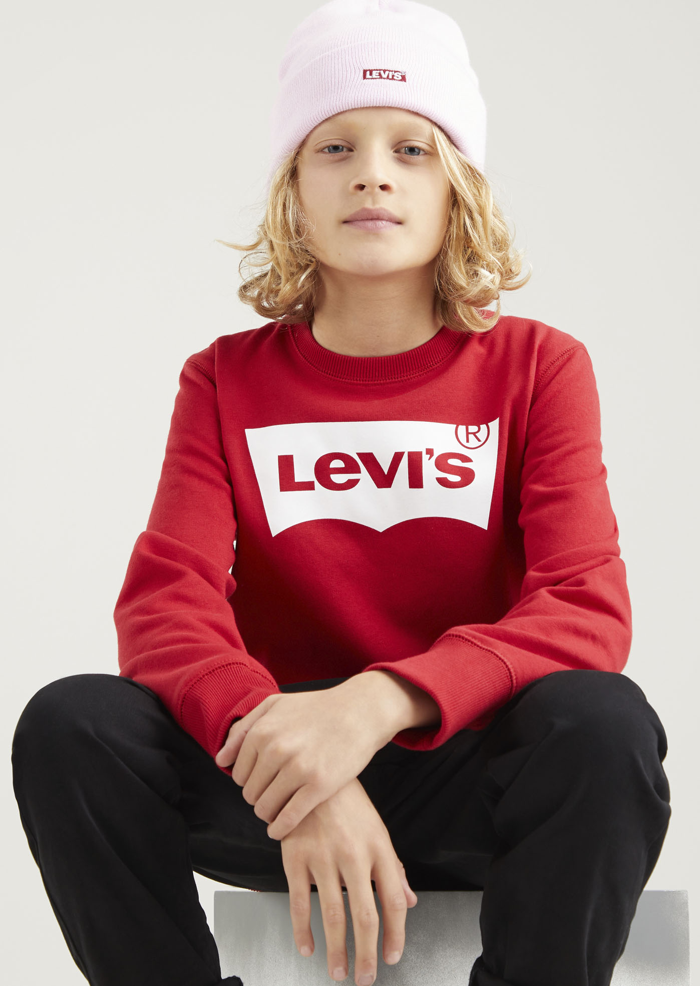 Levis Kids Sweatshirt "LVB LVB FRENCH TERRY BATWING" mit großem Logo von Levi's Kids