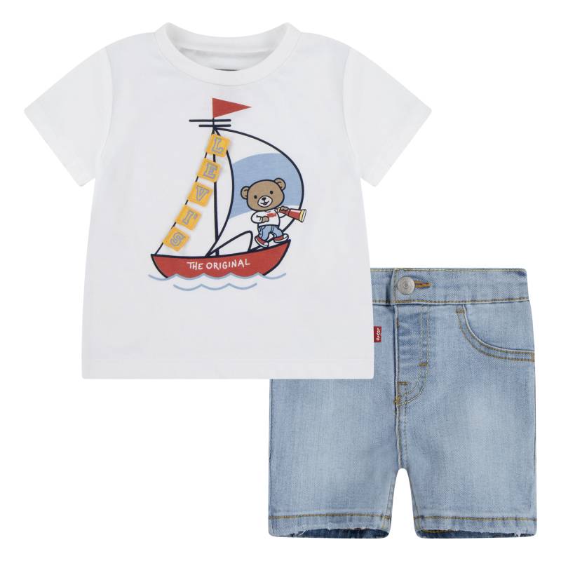 Levis Kids T-Shirt & Shorts "LVB LEVI 3D SAILING DENIM SET", 2 Stk. mit Bären-Grafik von Levi's Kids