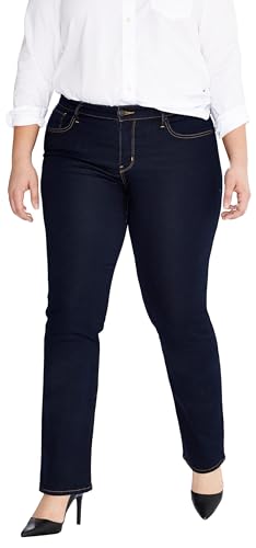 Levi's Damen Plus Size 314 Shaping Straight Jeans, Dark Indigo - Flat Finish, 22 Kurz EU von Levi's