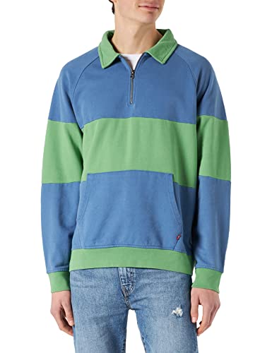 Levi's Herren 1/4 Zip Blocked Raglan Fleece Sweatshirt mit Reißverschluss, Polo Block Peppermint, L von Levi's