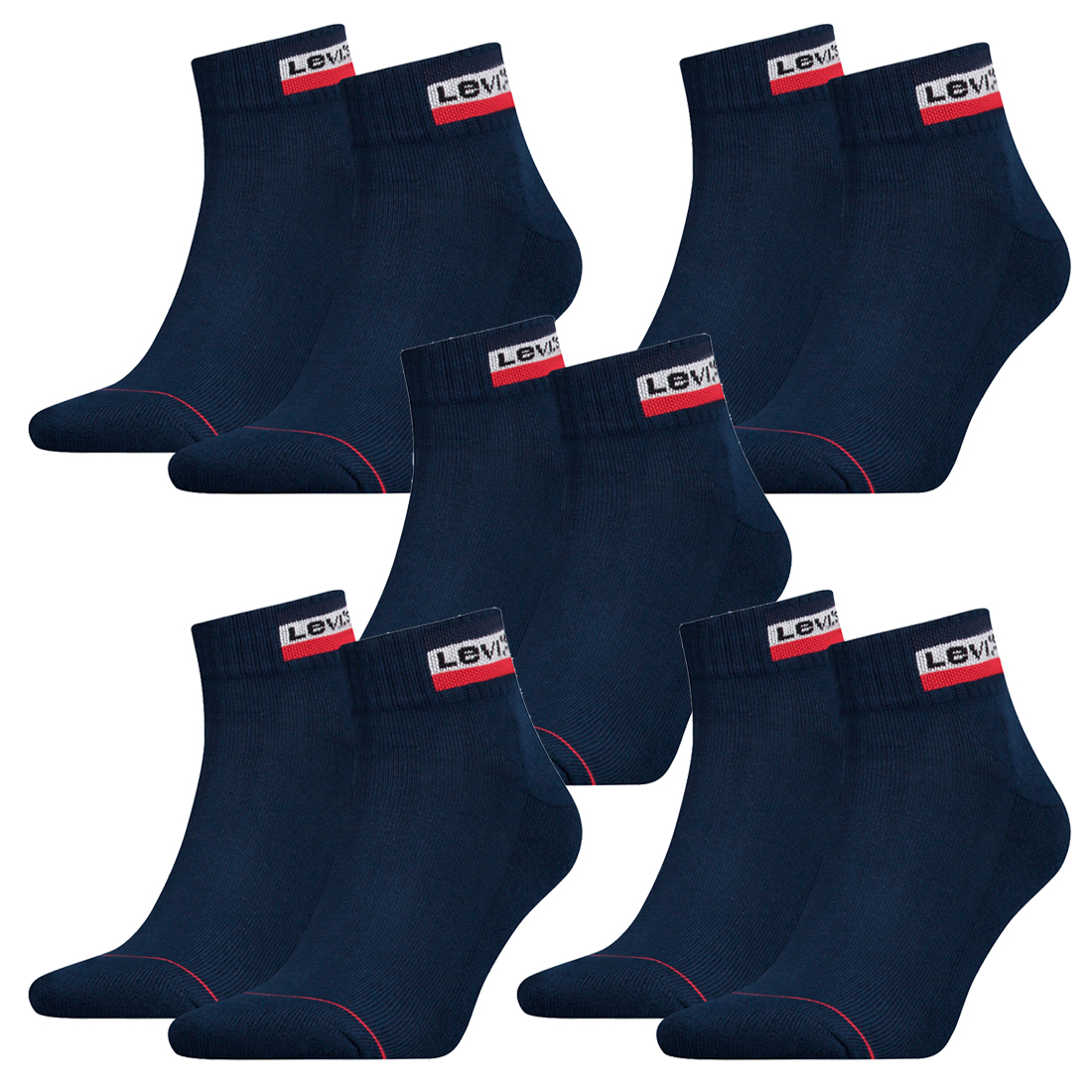 10 Paar Levis 144NDL Mid Cut SPRTWR L Unisex Socken Strümpfe 902011001 von Levi&#039;s