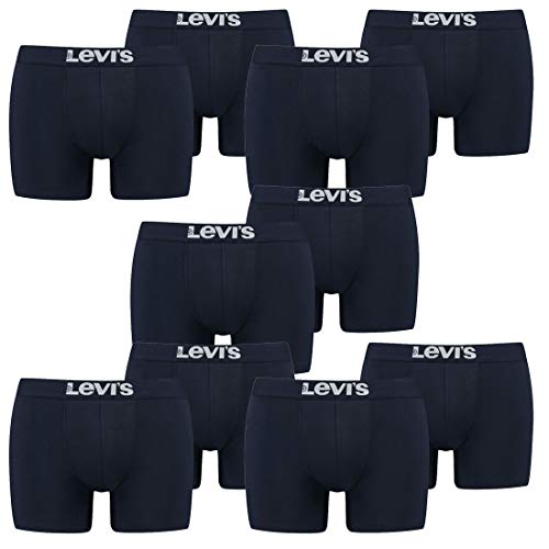 10er Pack Herren Levis Solid Basic Boxer Brief Boxershorts Unterwäsche Pants, Farbe:321 - Navy, Bekleidungsgröße:XL von Levi's
