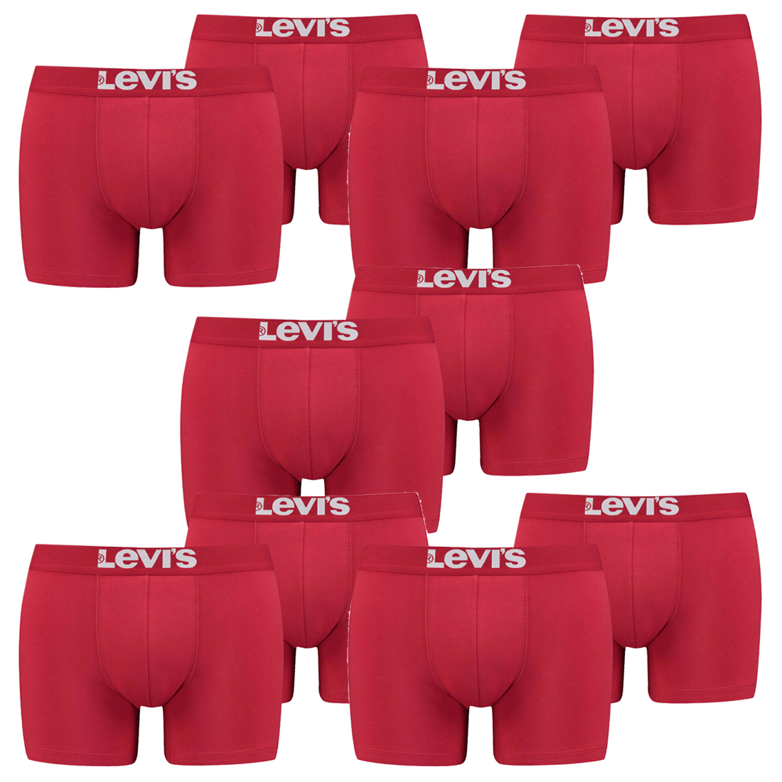 10er Pack Herren Levis Solid Basic Boxer Brief Boxershorts Unterwäsche Pants von Levi&#039;s