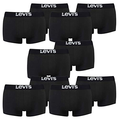 10er Pack Levis Men Solid Basic Trunk Boxershorts Unterhose Pant Unterwäsche, Farbe:884 - Jet Black, Bekleidungsgröße:XL von Levi's