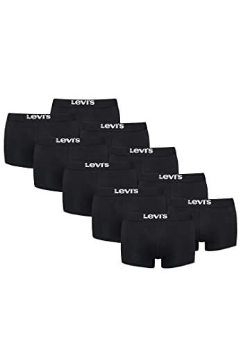 10er Pack Levis Men Solid Basic Trunk Boxershorts Unterhose Pant Unterwäsche, Farbe:Black, Bekleidungsgröße:S von Levi's
