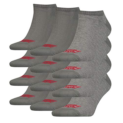 12 Paar Levis 168SF Low Cut Batwing Logo Unisex Socken Sneakersocken Strümpfe 903050001, Farbe:758 - middle grey mélange, Socken & Strümpfe:39-42 von Levi's