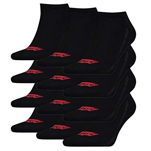 12 Paar Levis 168SF Low Cut Batwing Logo Unisex Socken Sneakersocken Strümpfe 903050001, Farbe:884 - jet black, Socken & Strümpfe:43-46 von Levi's