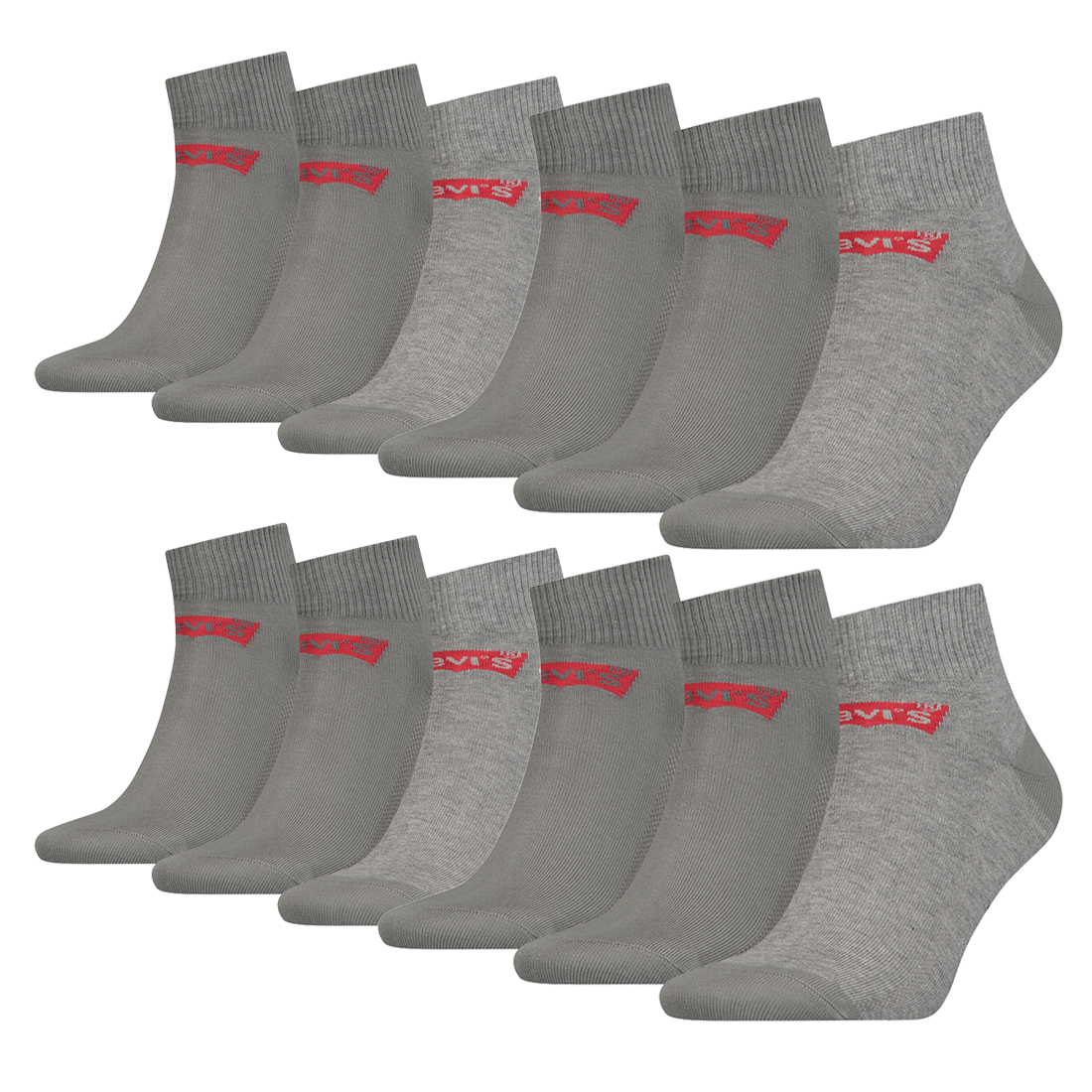 12 Paar Levis 168SF Mid Cut Unisex Socken Sneakersocken Strümpfe 903051001 von Levi&#039;s