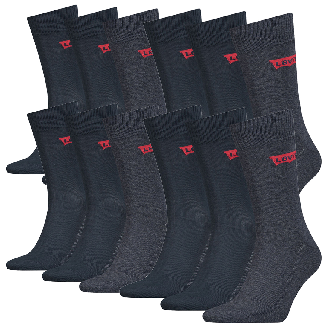 12 Paar Levis 168SF Regular Cut Unisex Socken Sneakersocken Strümpfe 903052001 von Levi&#039;s