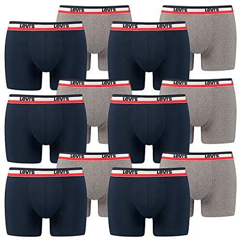 12 er Pack Levis Boxer Brief Boxershorts Men Herren Unterhose Pant Unterwäsche, Farbe:198 - Dress Blues, Bekleidungsgröße:M von Levi's