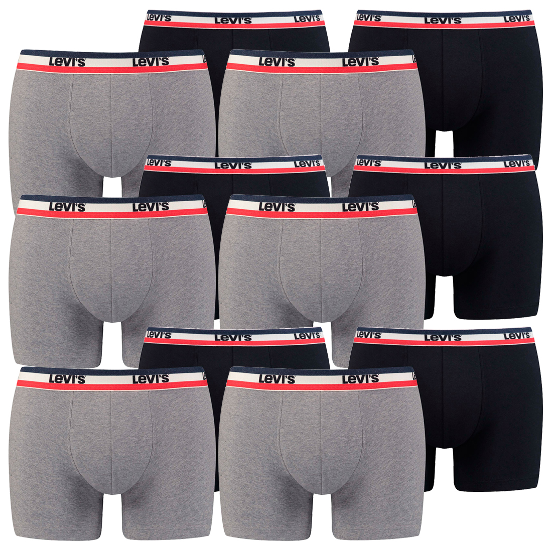 12er Pack Herren Levis SPRTSWR LOGO BOXER BRIEF Boxershorts Unterwäsche Pants von Levi&#039;s