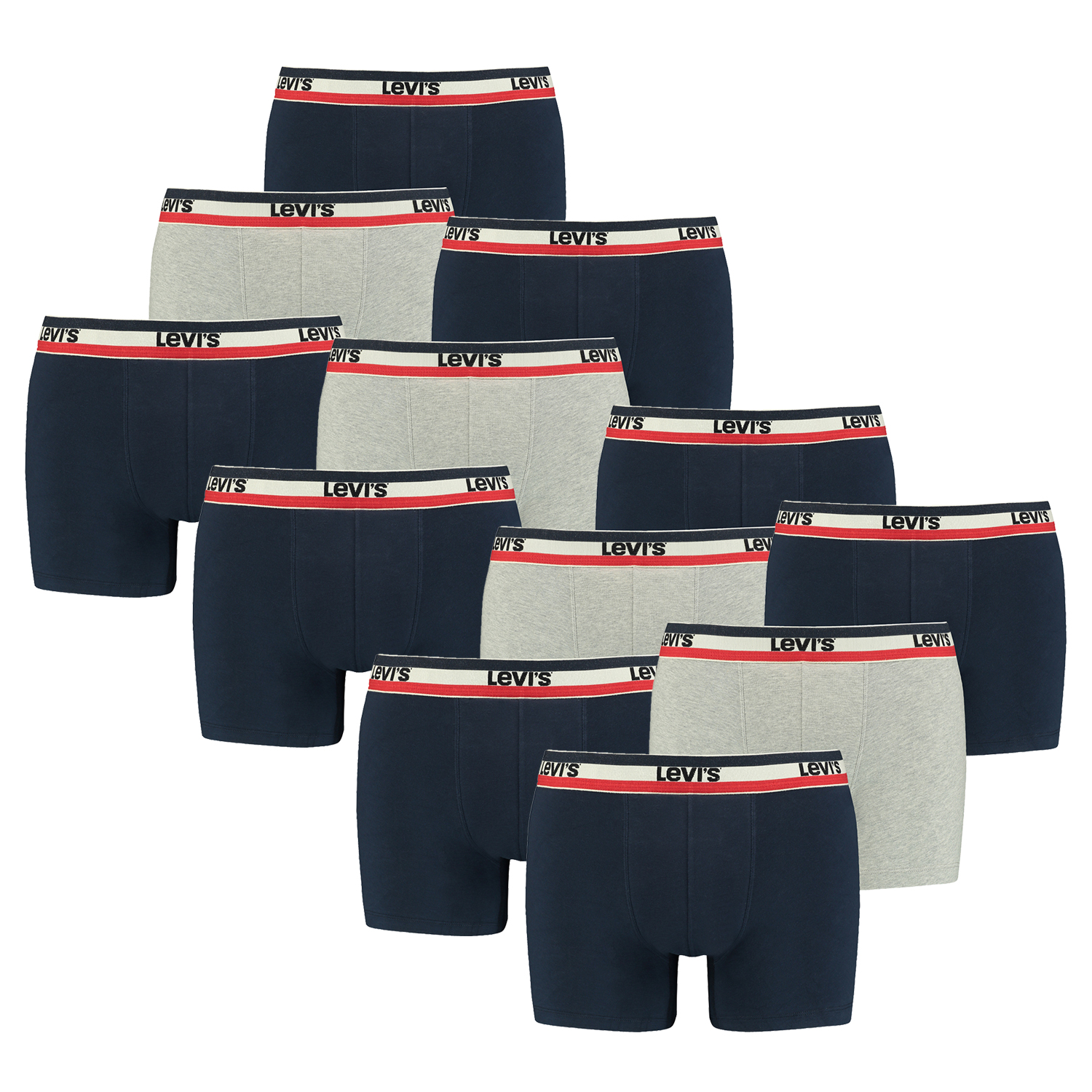 12er Pack Herren Levis SPRTSWR LOGO BOXER BRIEF Boxershorts Unterwäsche Pants von Levi&#039;s