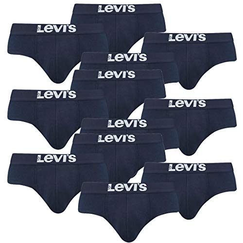 12er Pack Levis Men Solid Basic Brief Shorts Slip Herren Unterhose Pant Unterwäsche, Farbe:321 - Navy, Bekleidungsgröße:L von Levi's