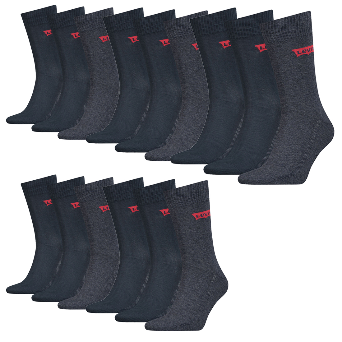 15 Paar Levis 168SF Regular Cut Unisex Socken Sneakersocken Strümpfe 903052001 von Levi&#039;s