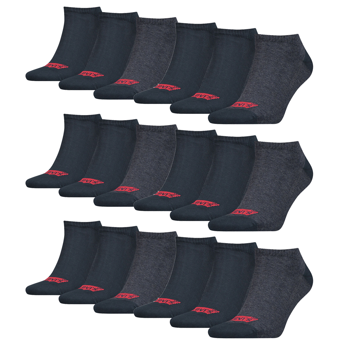 18 Paar Levis 168SF Low Cut Batwing Logo Unisex Socken Sneakersocken Strümpfe 90... von Levi&#039;s