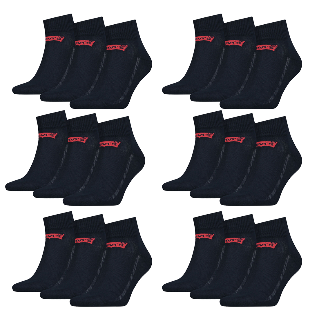 18 Paar Levis 168SF Mid Cut Unisex Socken Sneakersocken Strümpfe 903051001 von Levi&#039;s