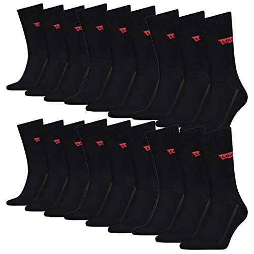 18 Paar Levis 168SF Regular Cut Unisex Socken Sneakersocken Strümpfe 903052001, Farbe:884 - jet black, Socken & Strümpfe:39-42 von Levi's