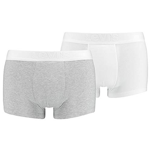 2er Pack Levis Herren Premium Trunk Boxer Shorts Unterhose Pant Unterwäsche, Farbe:White, Bekleidungsgröße:L von Levi's