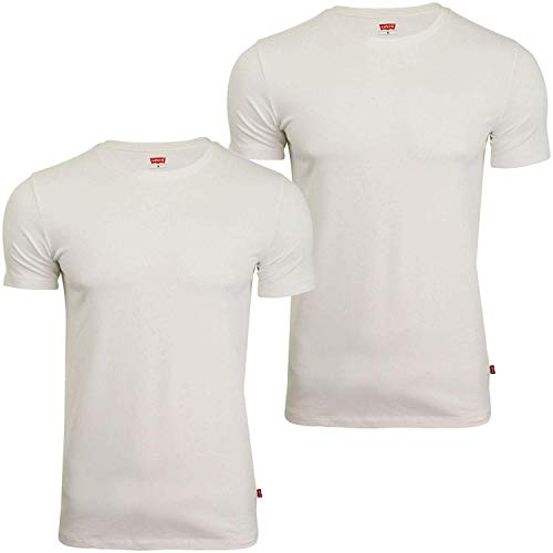 4 er Pack Levis 200SF Crew T-Shirt Men Herren Unterhemd Rundhals, Farbe:300 - White, Bekleidungsgröße:L von Levi's