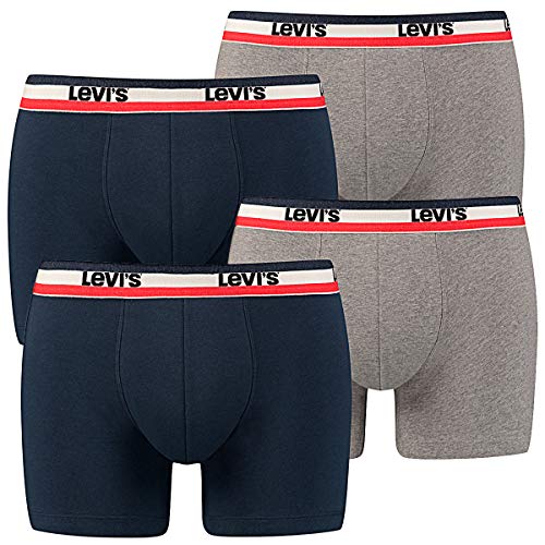 4 er Pack Levis Boxer Brief Boxershorts Men Herren Unterhose Pant Unterwäsche, Farbe:198 - Dress Blues, Bekleidungsgröße:XXL von Levi's