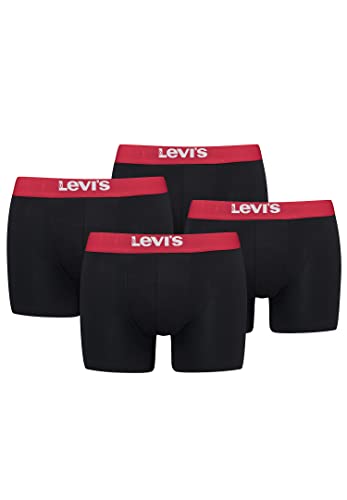 4 er Pack Levis Boxer Brief Boxershorts Men Herren Unterhose Pant Unterwäsche, Farbe:Black/Red, Bekleidungsgröße:XL von Levi's