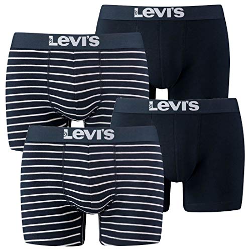 4er Pack Levis Men Vintage Stripe YD B Boxer Brief Boxershorts Unterhose Pant Unterwäsche, Farbe:321 - Navy, Bekleidungsgröße:M von Levi's