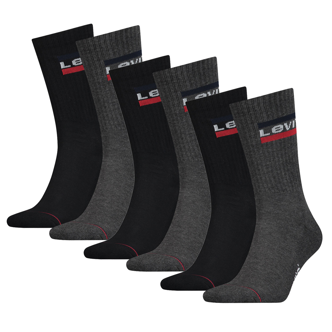 6 Paar Levis 144NDL Regular Cut SPR Unisex Socken Strümpfe 902012001 von Levi&#039;s