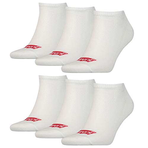 6 Paar Levis 168SF Low Cut Batwing Logo Unisex Socken Sneakersocken Strümpfe 903050001, Farbe:300 - white, Socken & Strümpfe:39-42 von Levi's