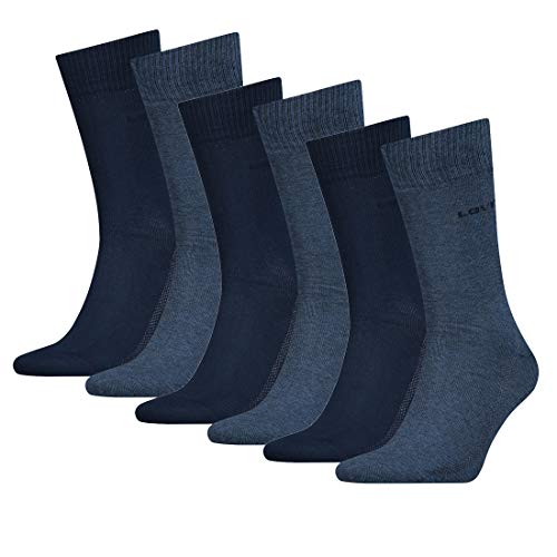 6 Paar Levis 168SF Regular Cut Socken Unisex Strümpfe 993053001, Farbe:460 denim blue, Socken & Strümpfe:39-42 von Levi's