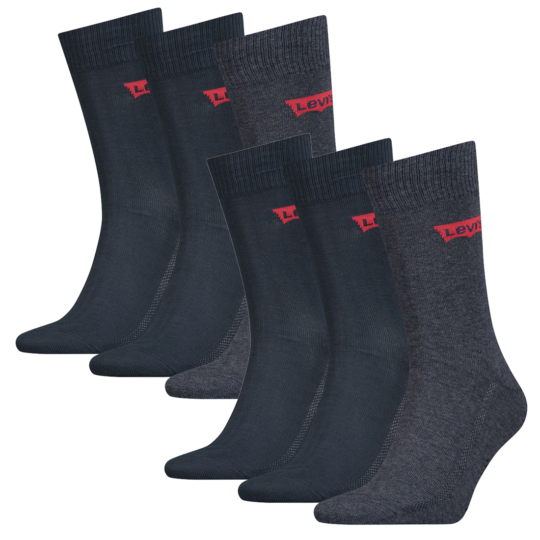 6 Paar Levis 168SF Regular Cut Unisex Socken Sneakersocken Strümpfe 903052001 von Levi&#039;s