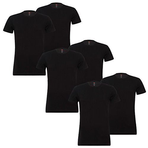 6 er Pack Levis 200SF Crew T-Shirt Men Herren Unterhemd Rundhals, Farbe:884 - Jet Black, Bekleidungsgröße:M von Levi's