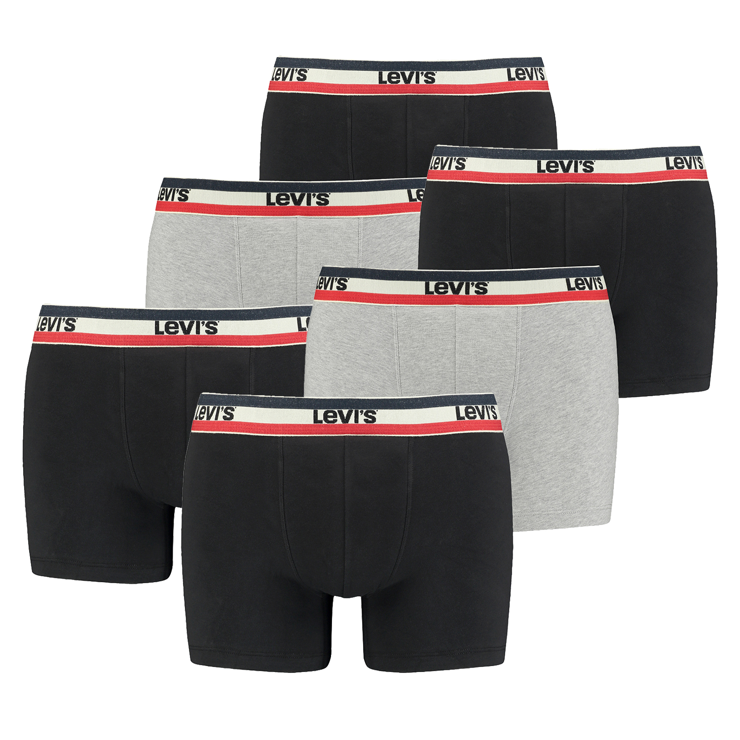 6er Pack Herren Levis SPRTSWR LOGO BOXER BRIEF Boxershorts Unterwäsche Pants von Levi&#039;s