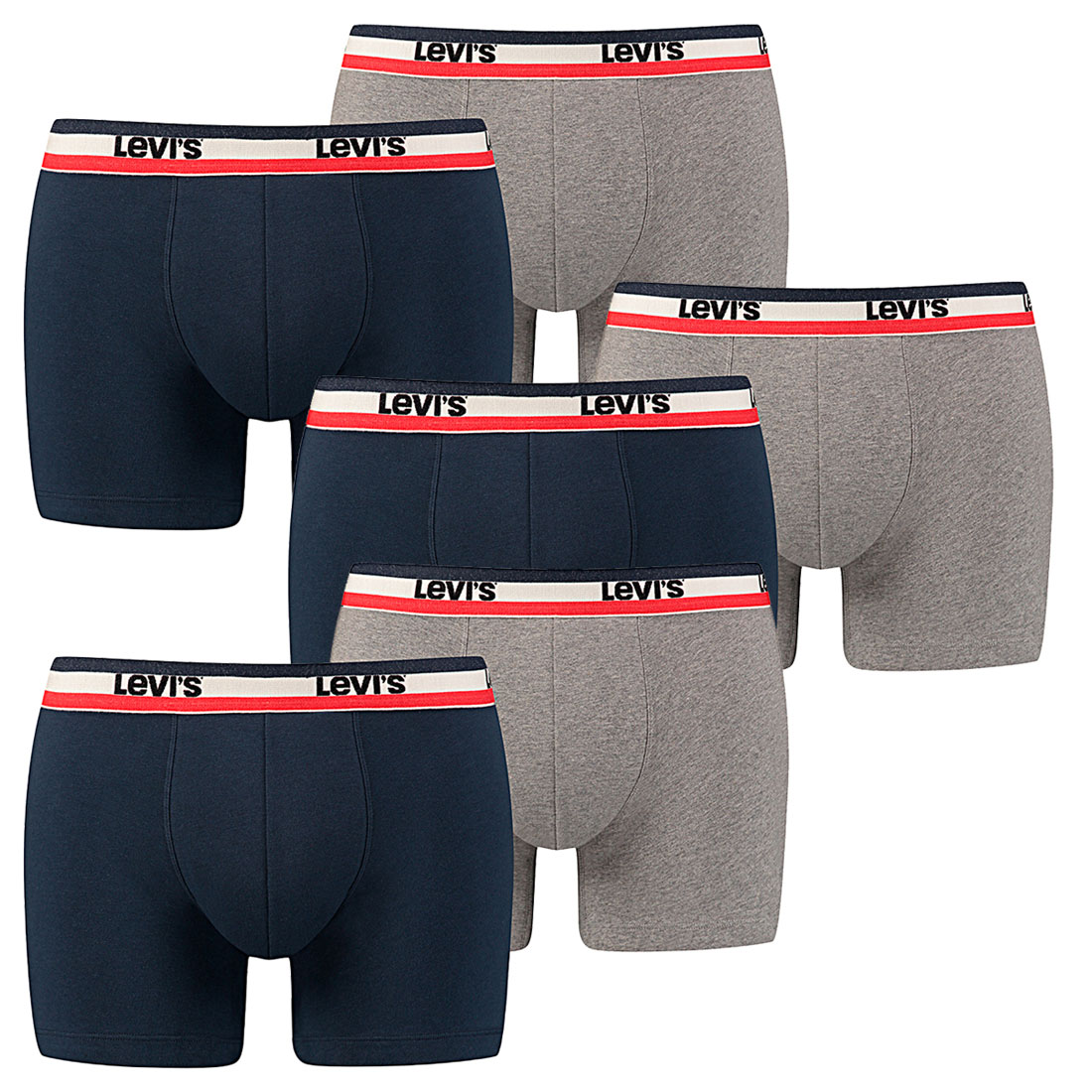 6er Pack Herren Levis SPRTSWR LOGO BOXER BRIEF Boxershorts Unterwäsche Pants von Levi&#039;s