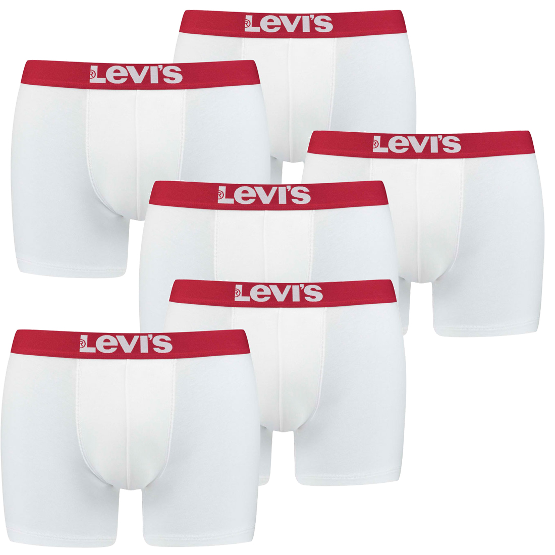 6er Pack Herren Levis Solid Basic Boxer Brief Boxershorts Unterwäsche Pants von Levi&#039;s