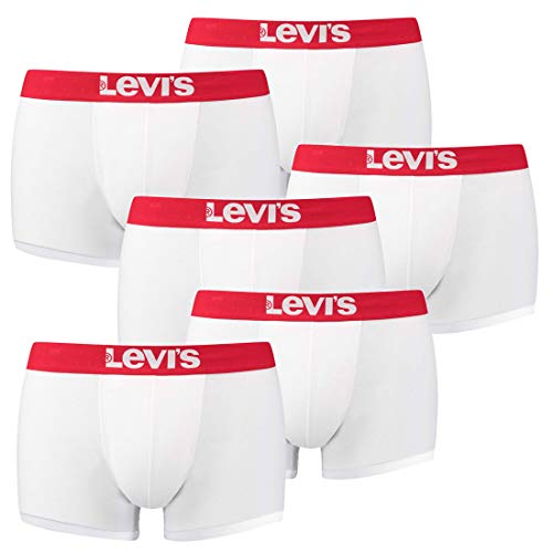 6er Pack Levis Men Solid Basic Trunk Boxershorts Unterhose Pant Unterwäsche, Farbe:317 - White/White, Bekleidungsgröße:S von Levi's