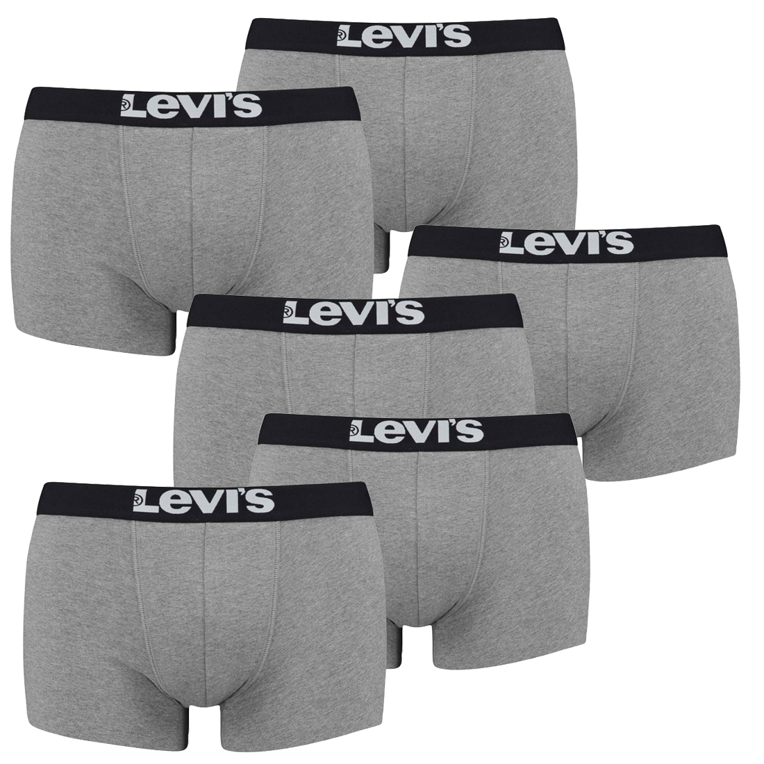 6er Pack Levis Men Solid Basic Trunk Boxershorts Unterhose Pant Unterwäsche von Levi&#039;s