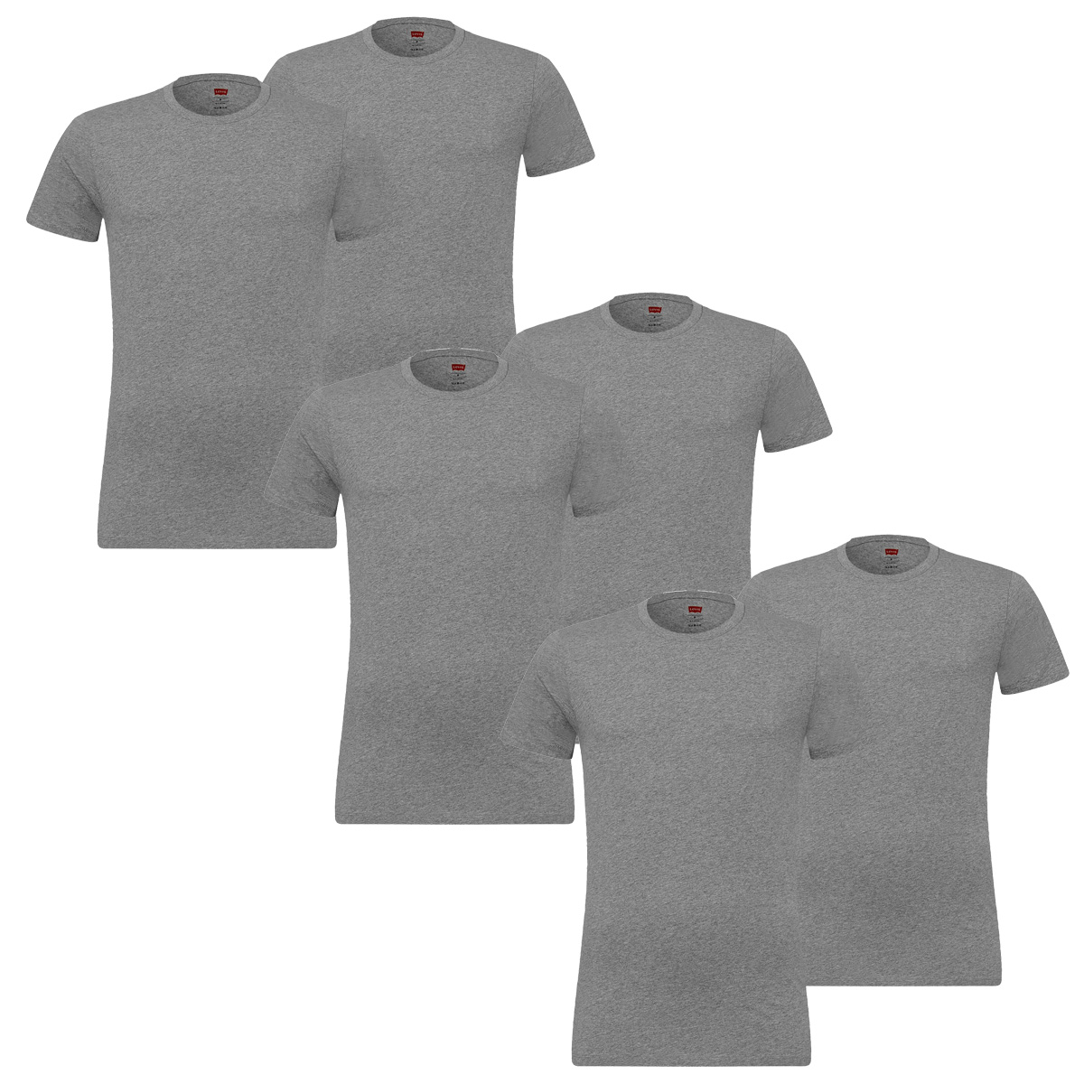 6er Pack Levis Solid Crew T-Shirt Men Herren Unterhemd Rundhals Stretch Cotton von Levi&#039;s