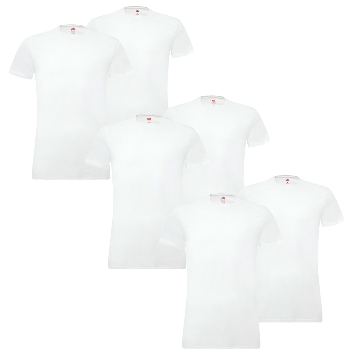6er Pack Levis Solid Crew T-Shirt Men Herren Unterhemd Rundhals Stretch Cotton von Levi&#039;s