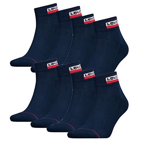 8 Paar Levis 144NDL Mid Cut SPRTWR L Unisex Socken Strümpfe 902011001, Farbe:198 - Dress Blues, Socken & Strümpfe:35-38 von Levi's