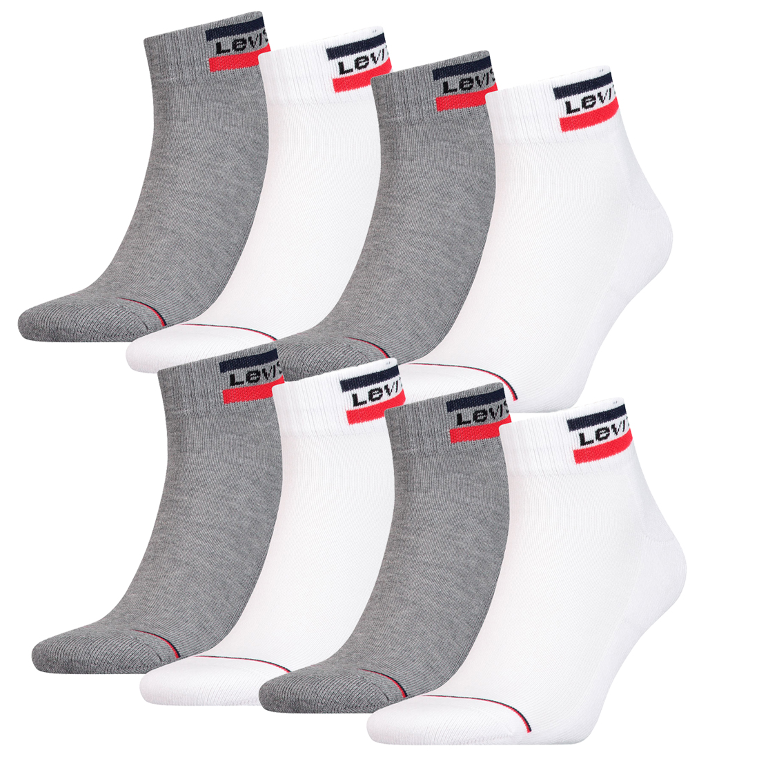 8 Paar Levis 144NDL Mid Cut SPRTWR L Unisex Socken Strümpfe 902011001 von Levi&#039;s